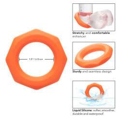 alpha ring by Calextotics Cockring Silicone Sexagon Alpha 37mm Orange